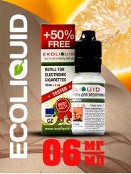 Жидкость для электронных сигарет EcoLiquid Лимон, 15 мл, никотин 06 мг/мл