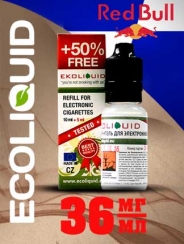 Жидкость для электронных сигарет EcoLiquid РедБулл, 15 мл, никотин 36 мг/мл