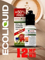 Жидкость для электронных сигарет EcoLiquid Латте, 15 мл, никотин 12 мг/мл