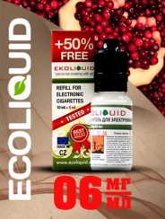 Жидкость для электронных сигарет EcoLiquid Клюква, 15 мл, никотин 06 мг/мл