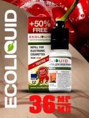 Жидкость для электронных сигарет EcoLiquid Вишня, 15 мл, никотин 36 мг/мл
