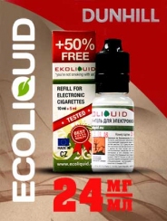Жидкость для электронных сигарет EcoLiquid Данхилл, 15 мл, никотин 24 мг/мл