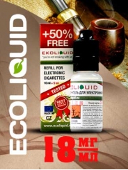 Жидкость для электронных сигарет EcoLiquid Классический Табак, 15 мл, никотин 18 мг/мл