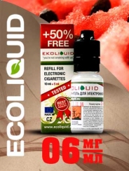 Жидкость для электронных сигарет EcoLiquid Арбуз, 15 мл, никотин 06 мг/мл
