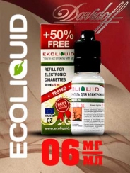 Жидкость для электронных сигарет EcoLiquid Давидофф, 15 мл, никотин 06 мг/мл