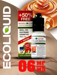 Жидкость для электронных сигарет EcoLiquid Карамель, 15 мл, никотин 06 мг/мл
