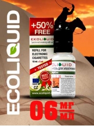 Жидкость для электронных сигарет EcoLiquid Западный табак, 15 мл, никотин 06 мг/мл