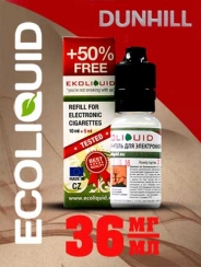 Жидкость для электронных сигарет EcoLiquid Данхилл, 15 мл, никотин 36 мг/мл