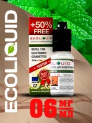 Жидкость для электронных сигарет EcoLiquid Ментол, 15 мл, никотин 06 мг/мл