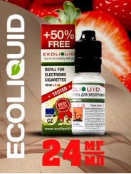 Жидкость для электронных сигарет EcoLiquid Клубника, 15 мл, никотин 24 мг/мл