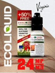 Жидкость для электронных сигарет EcoLiquid Вирджиния, 15 мл, никотин 24 мг/мл