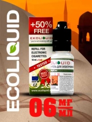 Жидкость для электронных сигарет EcoLiquid Восточный табак, 15 мл, никотин 06 мг/мл