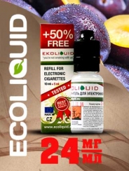 Жидкость для электронных сигарет EcoLiquid Слива, 15 мл, никотин 24 мг/мл