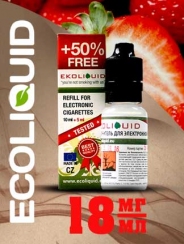Жидкость для электронных сигарет EcoLiquid Клубника, 15 мл, никотин 18 мг/мл