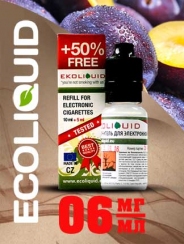 Жидкость для электронных сигарет EcoLiquid Слива, 15 мл, никотин 06 мг/мл